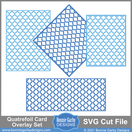 Quatrefoil Card Overlay Set SVG Cut Files